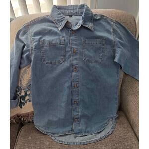 Art Class Kids Denim Button-Up Shirt – Size Large (10/12)